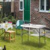 101*65.5*92cm HDPE Rectangular With Barbed Wire Foldable Outdoor Fish Cleaning Table White